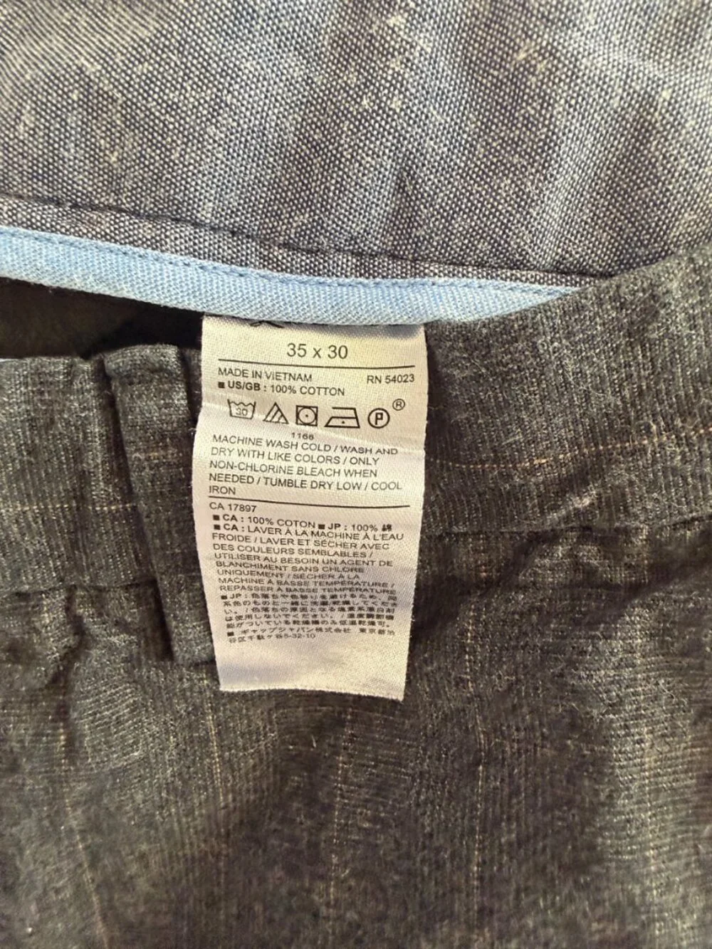 Banana Republic Dark Navy Plaid Pattern Slim Fit Pants 35 x 30